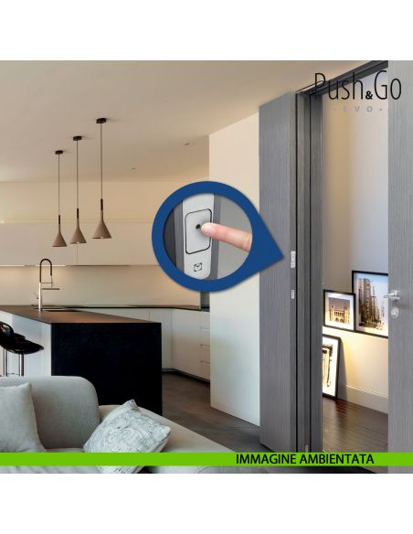 Sistema di blocco magnetico Push & Go Evo Celegon per porte a doppia anta