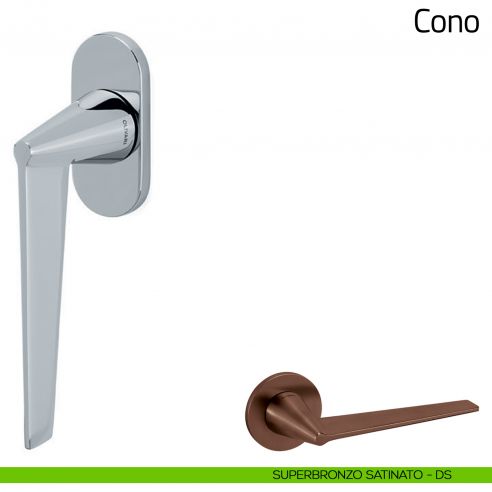 Maniglia per finestra martellina DK Cono Olivari superbronzo satinato