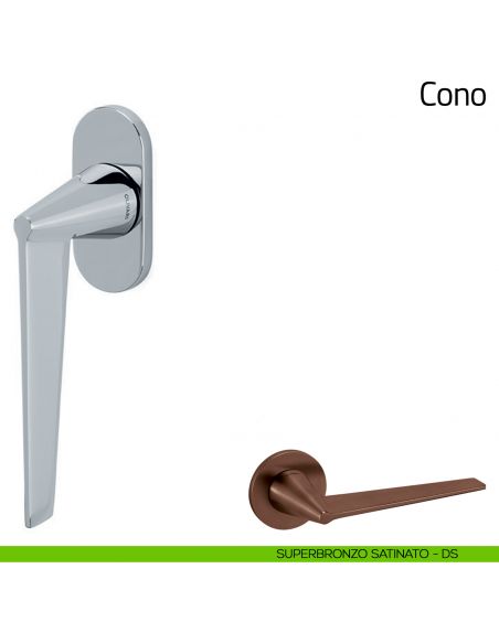 Maniglia per finestra martellina DK Cono Olivari superbronzo satinato