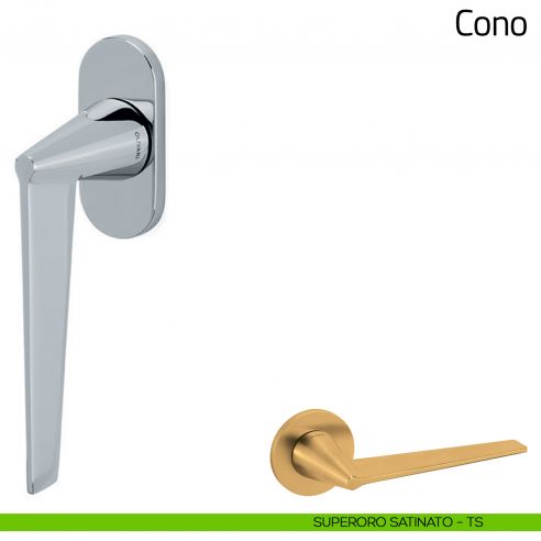 Maniglia per finestra martellina DK Cono Olivari superoro satinato