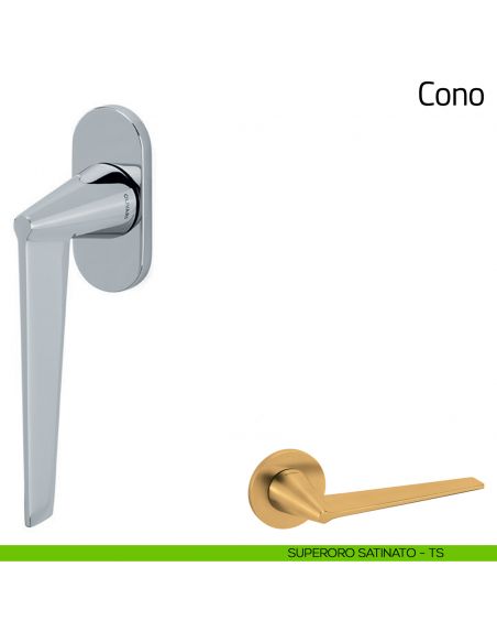 Maniglia per finestra martellina DK Cono Olivari superoro satinato
