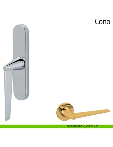 Maniglia per finestra cremonese Cono Olivari superoro lucido