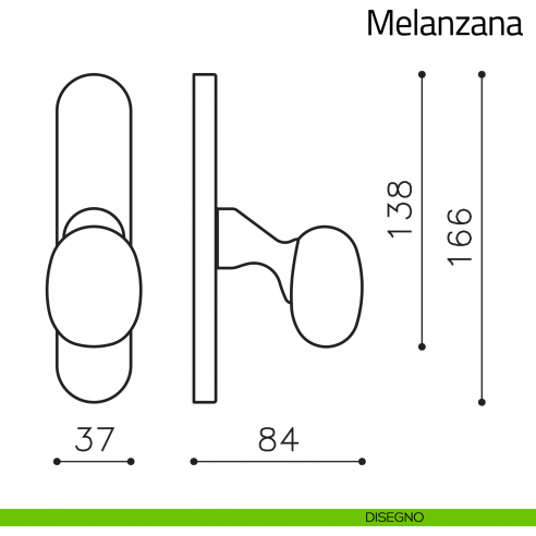 Maniglia per finestra cremonese Melanzana Olivari disegno