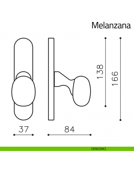 Maniglia per finestra cremonese Melanzana Olivari disegno