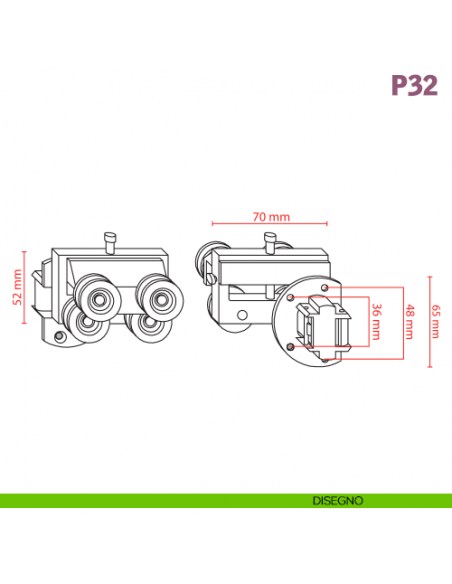 Carrello superiore Caimi Export System Pack P32 destro