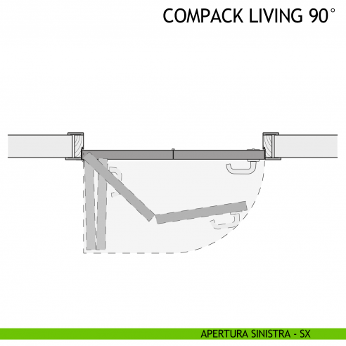 Sistema per porta pieghevole a libro Compack Living 90° Celegon apertura sinistra