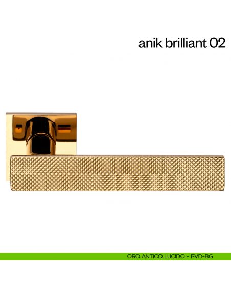 Maniglia per porta Anik Brilliant 02 dnd Handles oro antico lucido