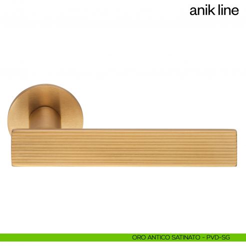 Maniglia per porta Anik Line dnd Handles oro antico satinato