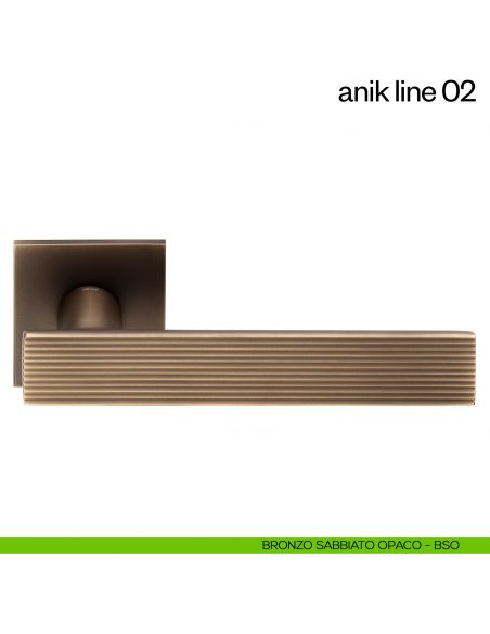 Maniglia per porta Anik Line 02 dnd Handles bronzo sabbiato opaco