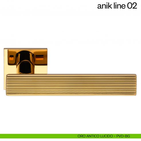 Maniglia per porta Anik Line 02 dnd Handles oro antico lucido