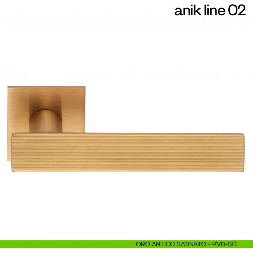 Maniglia per porta Anik Line 02 dnd Handles oro antico satinato