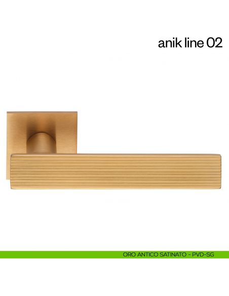Maniglia per porta Anik Line 02 dnd Handles oro antico satinato