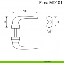Maniglia in alluminio nichel satinato per porta Flora Nuova Dalbama 2