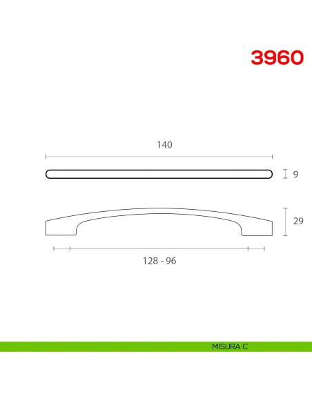 Maniglia per mobile 3960 Mital interasse misura C