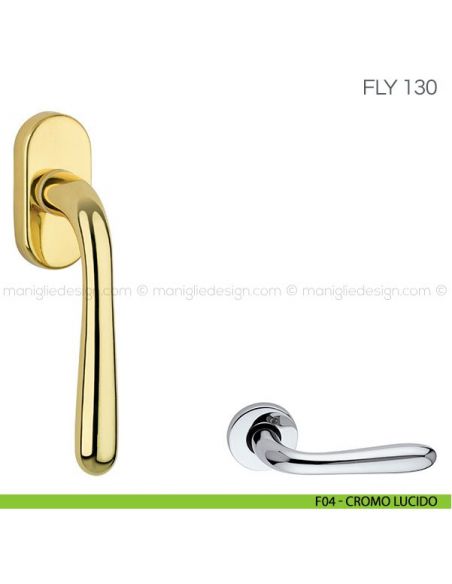 Maniglia per finestra martellina DK Fly Fimet Handles F04 - Cromo Lucido