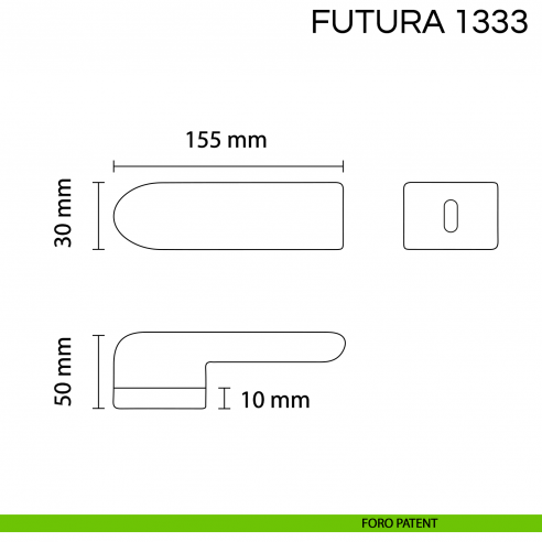 Maniglia per porta Futura 1333 Fimet Handles Foro Patent