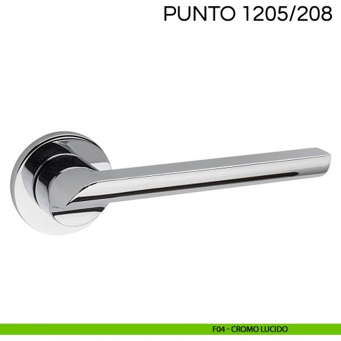 Maniglia per porta Punto Fimet Handles con rosetta tonda cromo lucido