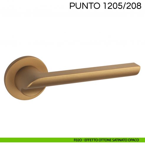 Maniglia per porta Punto Fimet Handles con rosetta tonda effetto ottone satinato opaco