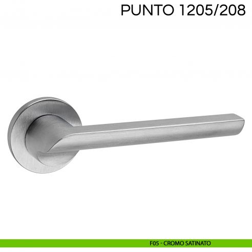 Maniglia per porta Punto Fimet Handles con rosetta tonda cromo satinato