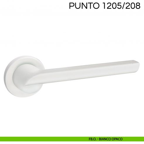 Maniglia per porta Punto Fimet Handles con rosetta tonda bianco opaco