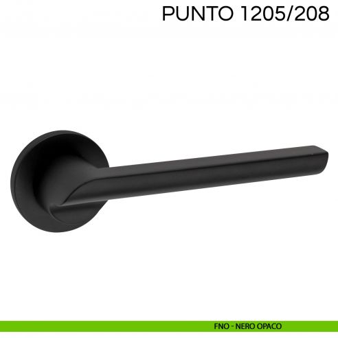 Maniglia per porta Punto Fimet Handles con rosetta tonda nero opaco
