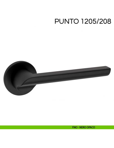 Maniglia per porta Punto Fimet Handles con rosetta tonda nero opaco