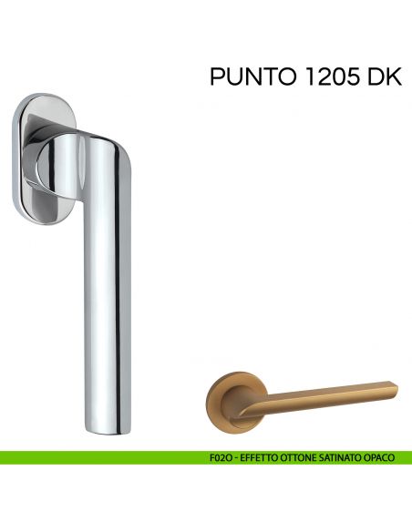 Maniglia per finestra martellina DK Punto Fimet Handles F.02O ottone satinato opaco