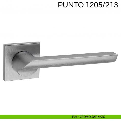 Maniglia per porta Punto Fimet Handles con rosetta quadrata F05 - cromo satinato
