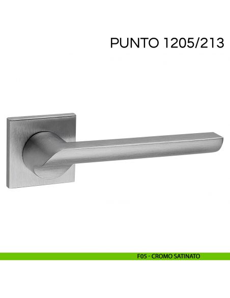 Maniglia per porta Punto Fimet Handles con rosetta quadrata F05 - cromo satinato