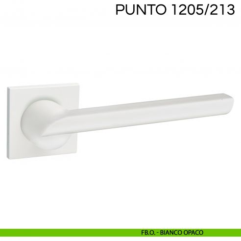 Maniglia per porta Punto Fimet Handles con rosetta quadrata FB.O. - bianco opaco
