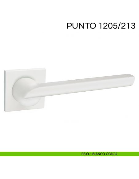 Maniglia per porta Punto Fimet Handles con rosetta quadrata FB.O. - bianco opaco