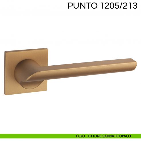 Maniglia per porta Punto Fimet Handles con rosetta quadrata F02O - effetto cromo satinato