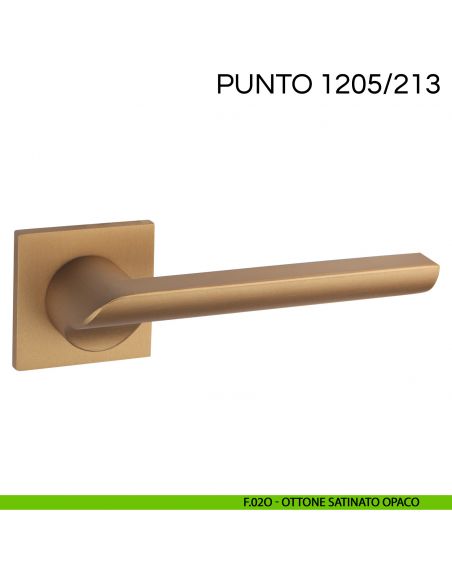 Maniglia per porta Punto Fimet Handles con rosetta quadrata F02O - effetto cromo satinato