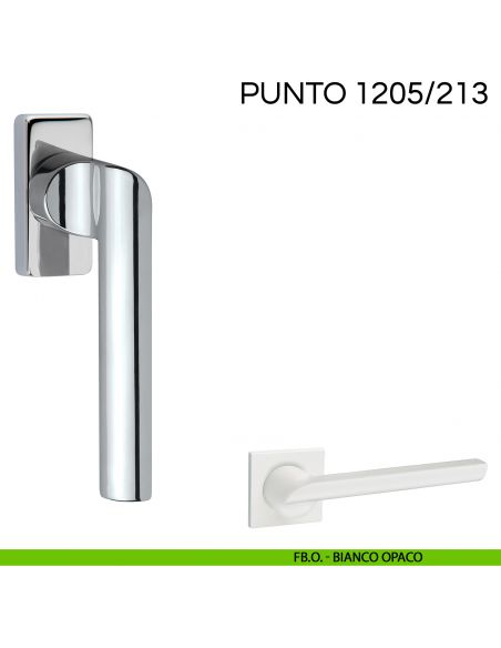 Maniglia per finestra martellina DK Punto Fimet Handles FBO - bianco opaco