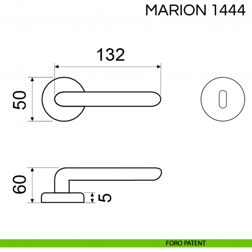Maniglia per porta Marion Fimet Handles foro patent