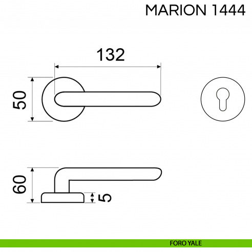 Maniglia per porta Marion Fimet Handles foro yale