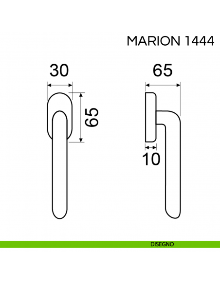 Maniglia per finestra martellina DK Marion Fimet Handles disegno