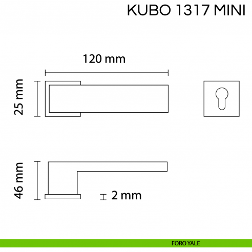 Maniglia per porta Kubo Fimet Handles con rosetta mini