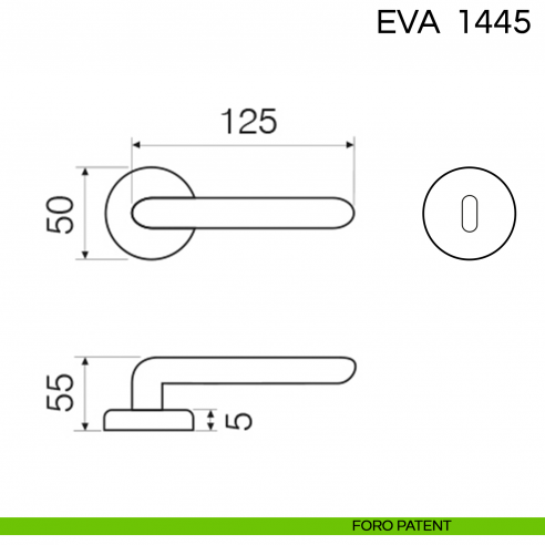Maniglia per porta Eva Fimet Handles foro patent