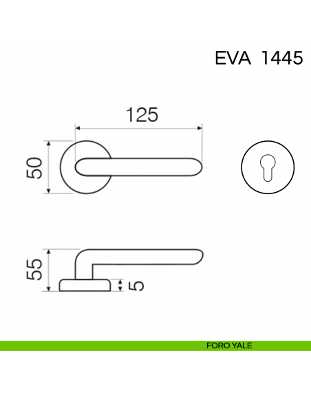 Maniglia per porta Eva Fimet Handles foro yale