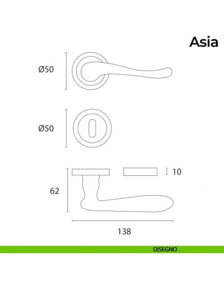 Maniglia classica per porta ottone bronzo graffiato Asia Nestori