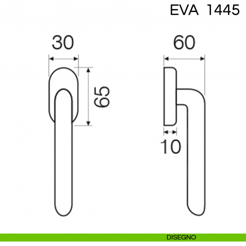 Maniglia per finestra martellina DK Eva Fimet Handles disegno