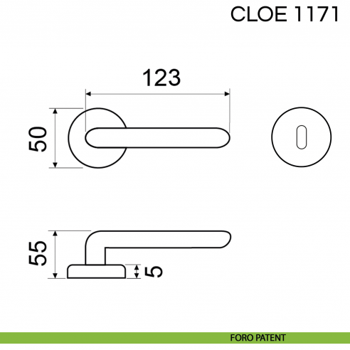 Maniglia per porta Cloe Fimet Handles foro yale patent