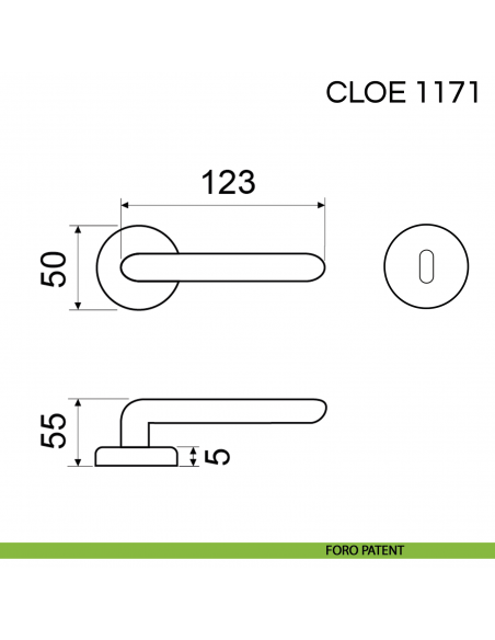Maniglia per porta Cloe Fimet Handles foro yale patent