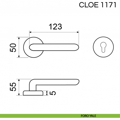 Maniglia per porta Cloe Fimet Handles foro yale