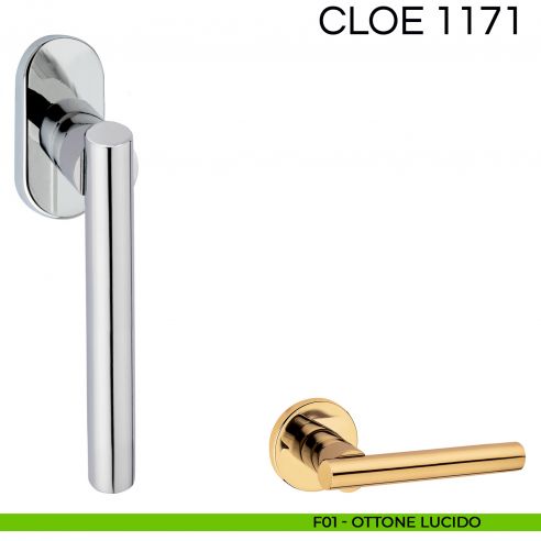 Maniglia per finestra martellina DK Cloe Fimet Handles - F01 ottone lucido