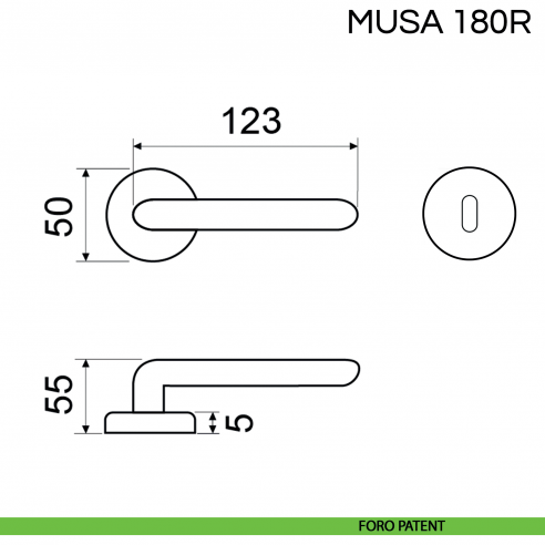Maniglia per porta Musa Fimet Handles foro patent