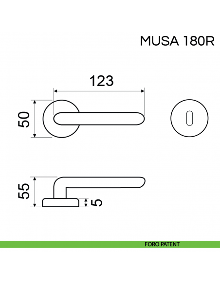 Maniglia per porta Musa Fimet Handles foro patent