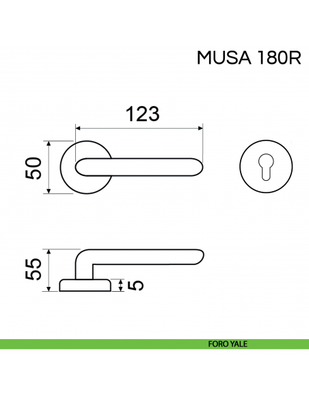 Maniglia per porta Musa Fimet Handles foro yale
