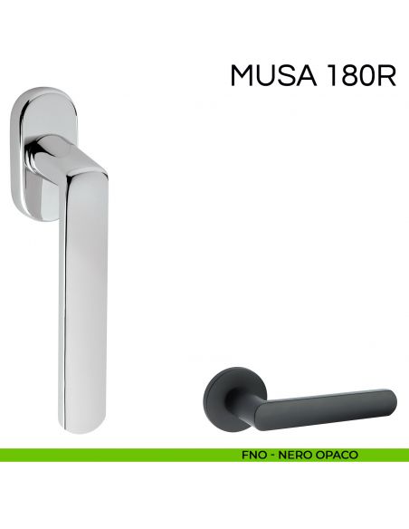 Maniglia per finestra martellina DK Musa Fimet Handles FNO nero opaco